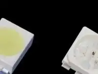 Two SMD LEDs: a 3528 and a 5050 package