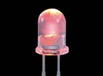 A 5mm LED with a clear epoxy lens and two leads